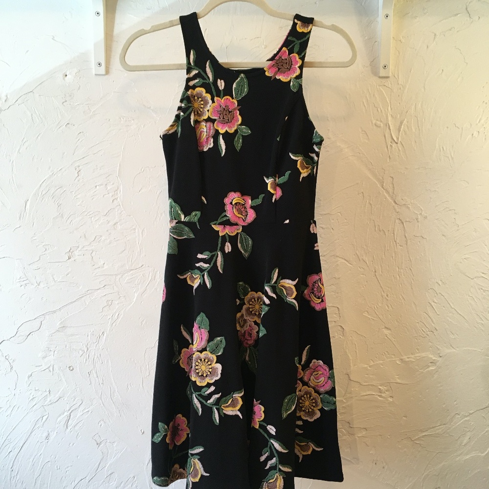 Black Dress with Flowers